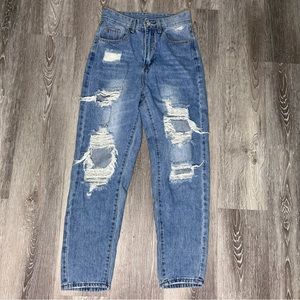 light washed ripped jeans